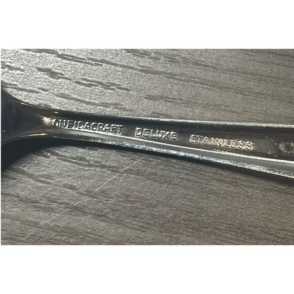 Oneida TEXTURA 7" Oneidacraft Deluxe 5 Tablespoons Stainless Flatware Silver MCM - Picture 4 of 5